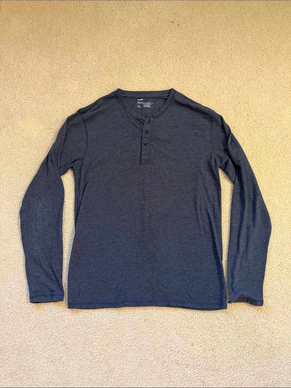 Public Opinion Long-Sleeve Shirt in Dark Navy Charcoal